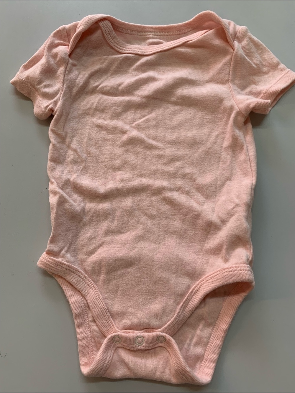 Classic Short-Sleeve Baby One-Piece in Light Pink